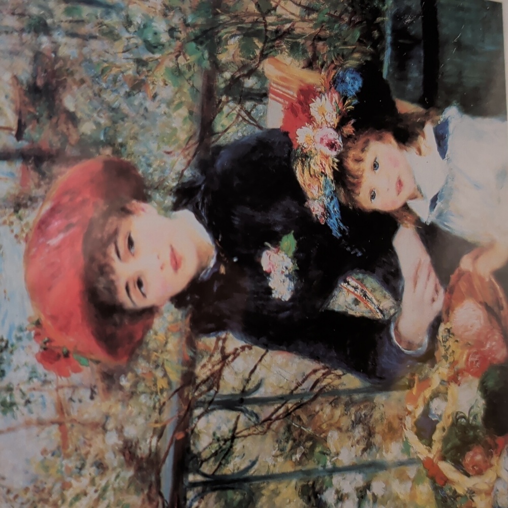 Renoir  " Two Sisters On The Terrace" Gold Framed 9.5 By 11.5 Detailed Artwork